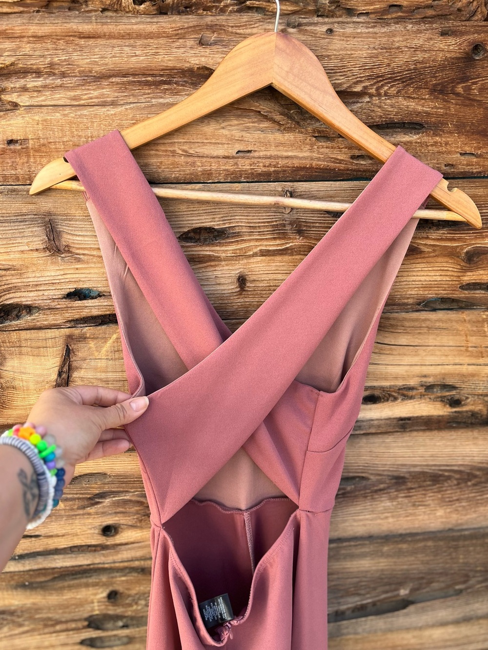 JOE & ELLE | Sleeveless V-Neck Mauve Rose Jumpsuit M - Picture 4 of 5